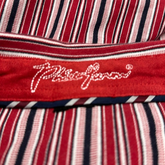 PHAT FARM VINTAGE 90s Y2K RED WHITE STRIPE LONG SLEEVE BUTTON DOWN SHIRT. 3XL - Picture 2 of 9